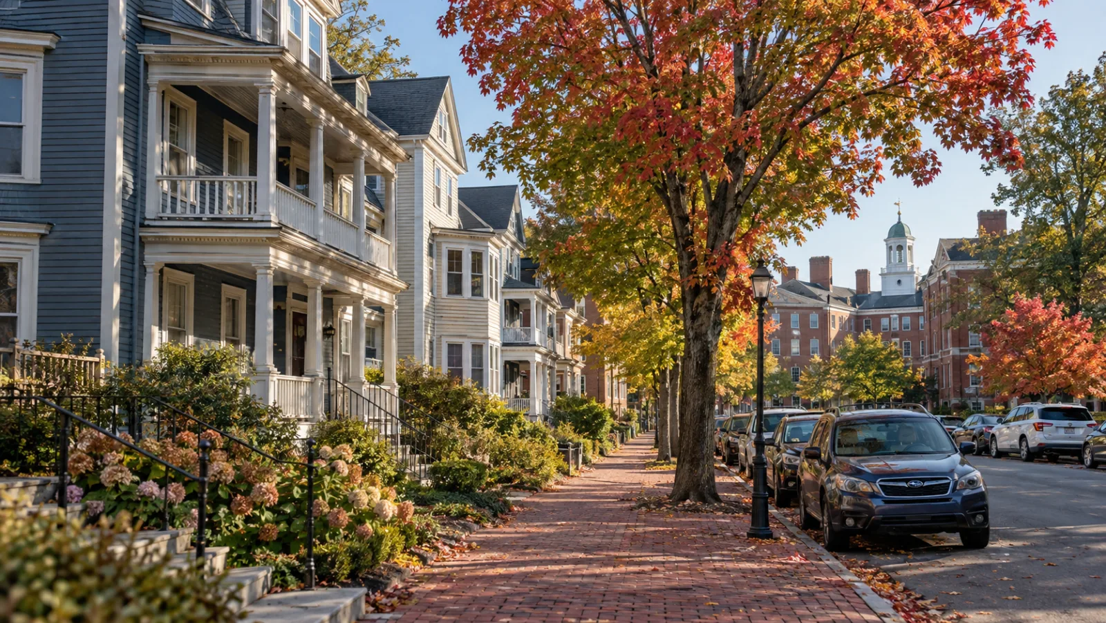 A converted multi-family house on a side street near the Plymouth State University campus in Plymouth, New Hampshire
