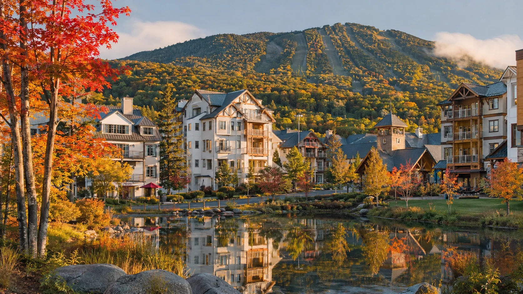 Resort village condominiums in the White Mountains of New Hampshire